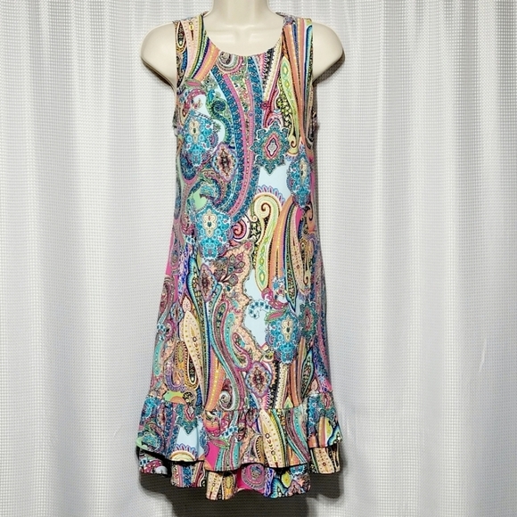 Tommy Hilfiger Dresses & Skirts - VTG Tommy Hilfiger Whimsi Floral Paisley Ruffled Midi Shift Dress Women's (10)